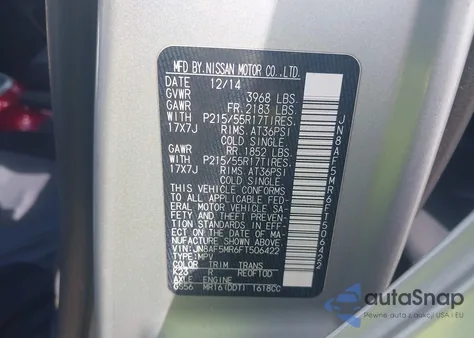 2015 Nissan Juke Sl from USA, damaged, VIN JN8AF5MR6FT506422